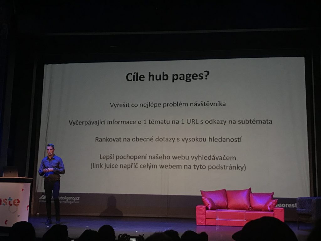 Obsahové UX a hub pages na SEO Restart 2019